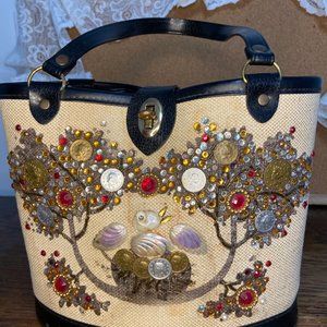 Enid Collins Canvas Handbag